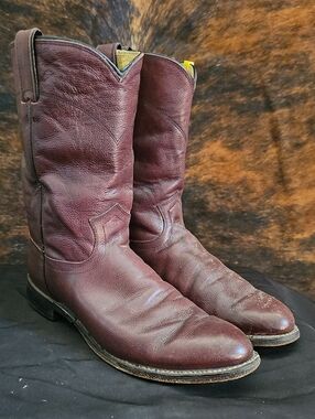 Men's Burgundy Leather Western Boots